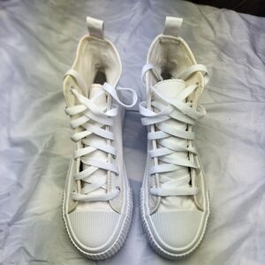 Women's White High-Top Sneakers